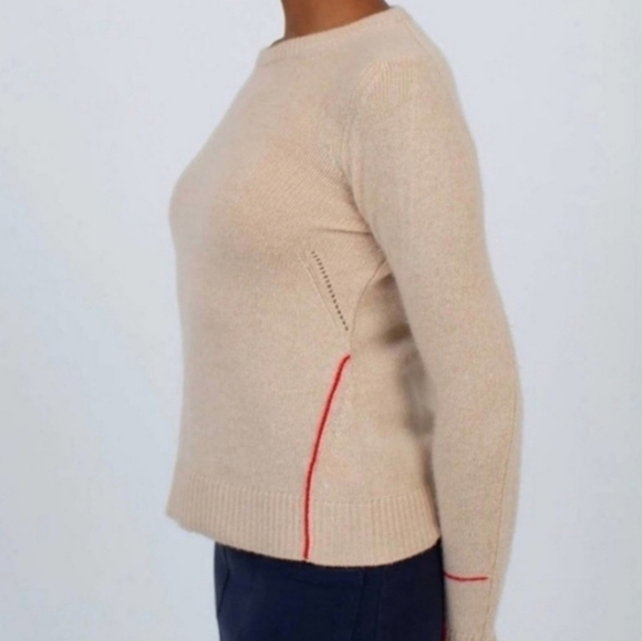 Zadig & Voltaire Cream & Red String Cashmere Sweater XS - Picture 2 of 8